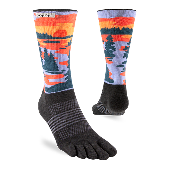 Injinji Artist Designed Women's Trail Midweight Crew Running Socks