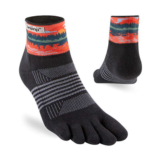 Injinji Artist Designed Women's Trail Midweight Mini-Crew Running Socks