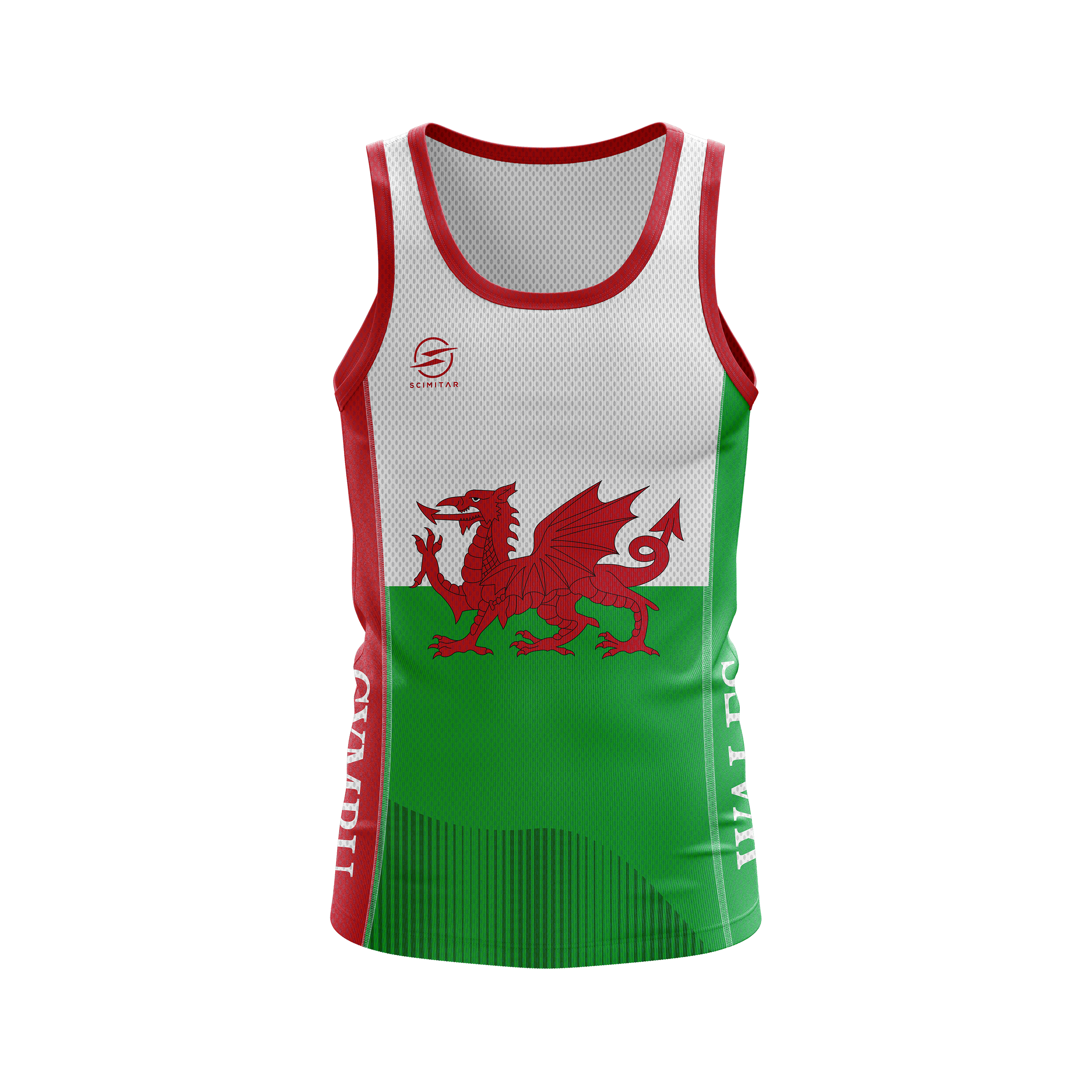 Scimitar Welsh Flag Running Vest - Sole Mate